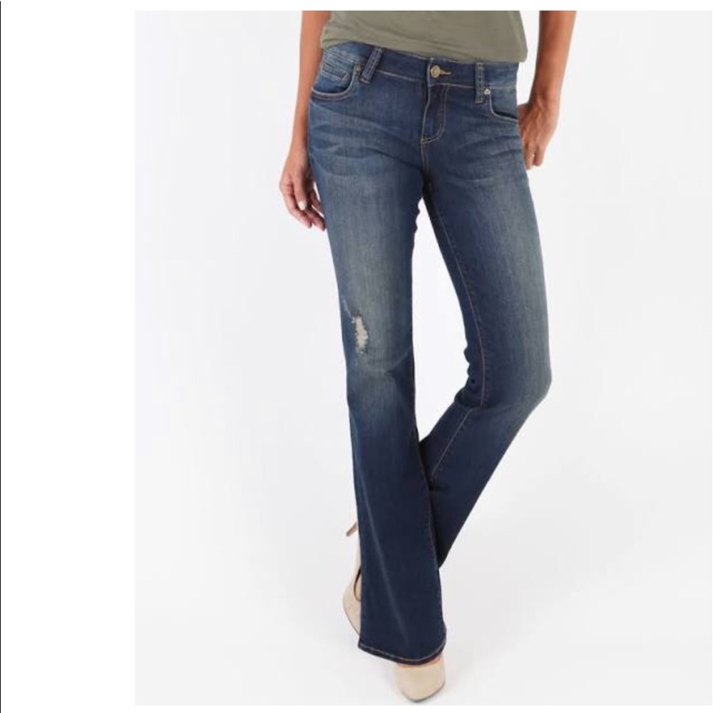 Kut from the Kloth Natalie Mid Rise Distress Boot Cut